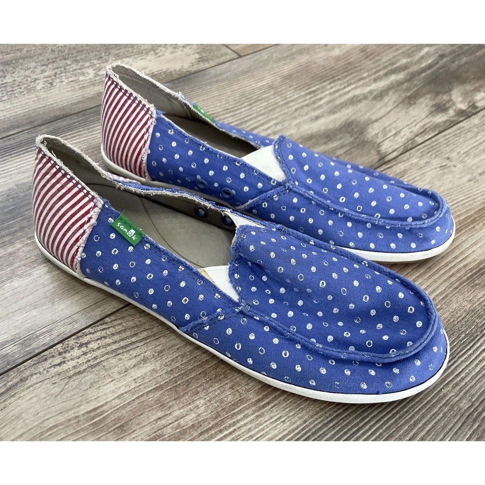 Sanuk Overboard Patriot Sidewalk Surfer Shoes Womens‎ Size 7 4th Of July